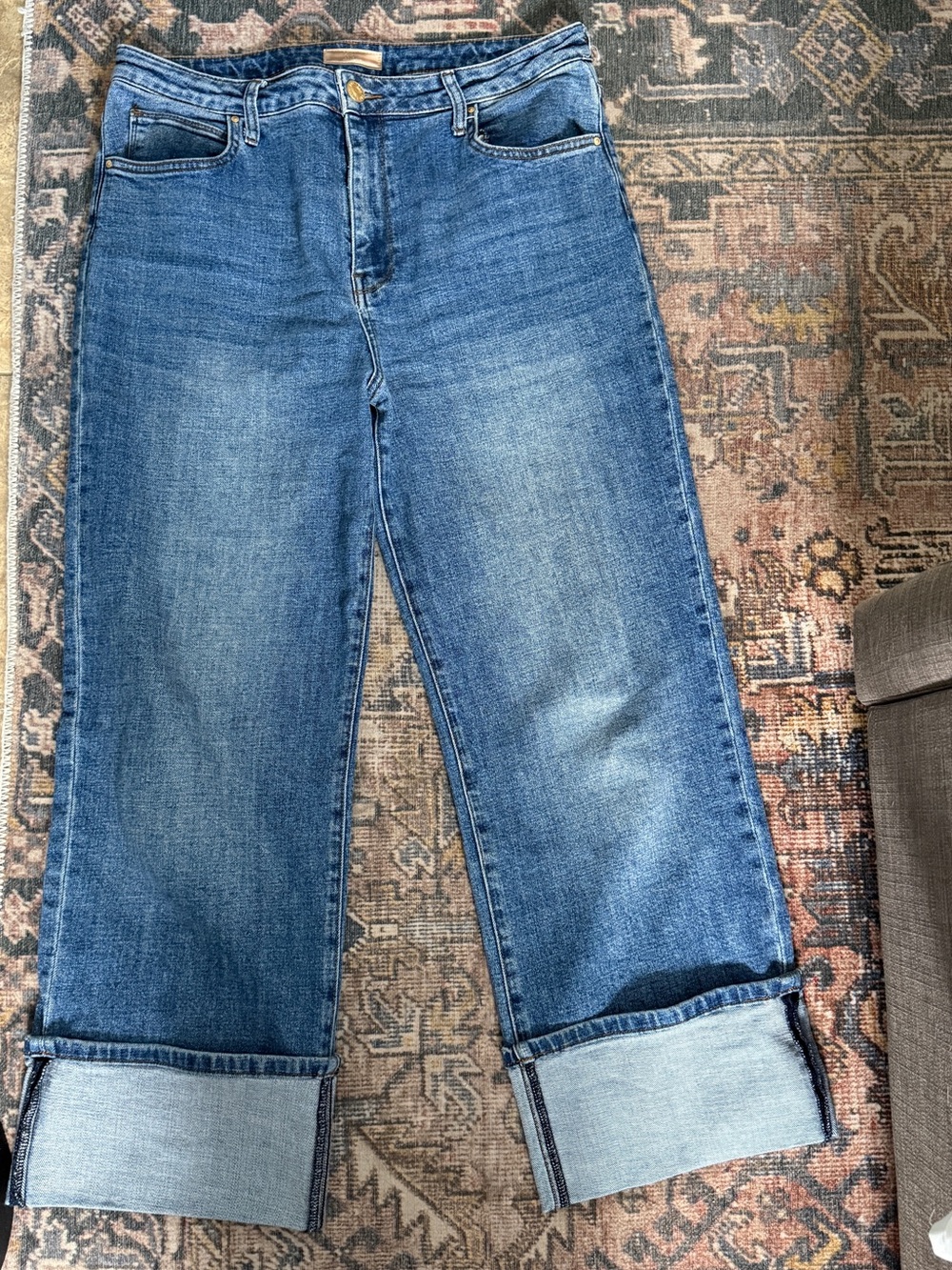 KUT from the Kloth Classic Wide-Leg Cuffed Women's Jeans - Blue